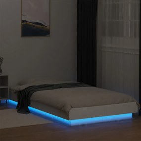 Estrutura cama c/ luzes LED 90x190 cm derivados madeira branco