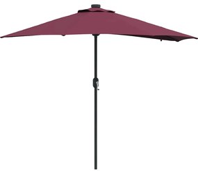 Guarda-sol de Jardim Vermelho bordô 294 x 150 x 223 cm tecido