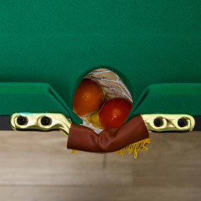 Mesa de Bilhar para crianças Dobrável 140 cm com Altura Ajustável, 16 Bolas, 2 Tacos, 2 Giz, Triângulo e Escova, Verde