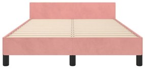 Estrutura de cama com colchão 120x190 cm veludo rosa