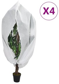 vidaXL Coberturas para plantas com fecho 4 pcs 70 g/m² 3,93x3,5 m