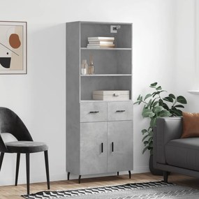 vidaXL Armário alto 69,5x34x180 cm derivados de madeira cinza cimento