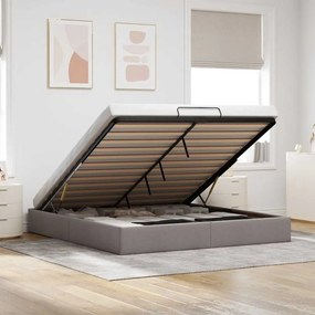 vidaXL Estrutura de cama otomana sem colchão 160x200cm tecido cinzento