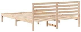 Estrutura da Cama com cabeceira Castanho 160 x 210 cm