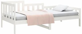 Sofá-cama sem colchão 90x190 cm madeira de pinho maciça branco