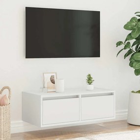 Móvel de TV com luzes LED 75x35,5x25 cm branco