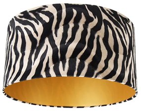 Abajur de veludo com padrão de zebra 50/50/25 interior dourado Clássico / Antigo
