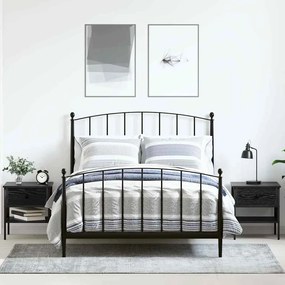 vidaXL Mesas de cabeceira 2 pcs Carvalho Preto 40x42x45 cm Madeira engenheirada