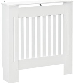 HOMCOM Cobertura Radiador 78x19x81 cm Cobertura para Radiador de MDF com Desenho Moderno e Prateleira Branco