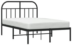 Estrutura de cama com cabeceira 120x190 cm metal preto