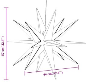 Luzes de Natal com LEDs 3 pcs dobrável branco 57 cm