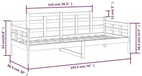 Sofá-cama 90x190 cm madeira de pinho maciça branco