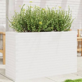 vidaXL Vaso/floreira de jardim 110x40x68,5 cm pinho maciço branco