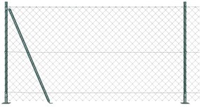 vidaXL Poste de Cerca Verde 10 x 1,2 m (malha 60 x 60 mm) Aço e PVC
