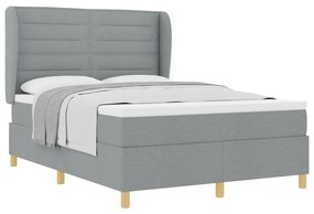 Cama Box Spring com Colchão vidaXL Cinza Claro 140x200 cm Tecido