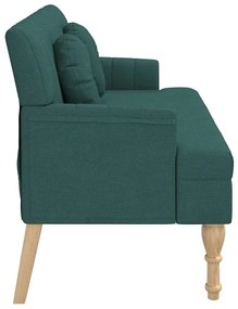 Banco c/ almofadões 113x64,5x75,5 cm tecido verde-escuro