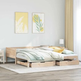 vidaXL Sofá-cama com gavetão e gavetas sem colchão 90x190 cm