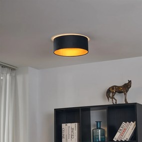 Plafon moderno veludo preto 40cm incl. LED regulável em 3 níveis - Sue