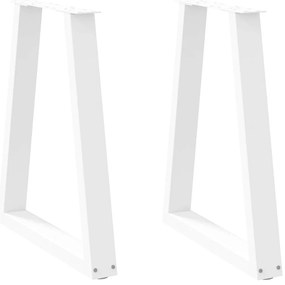 Pés para mesa de jantar em formato de V, 2 peças, branco, 60x(72-73) c