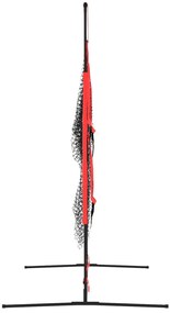 Rede de basebol portátil 183x105x183cm poliéster preto/vermelho