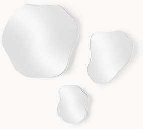 Espelhos de parede sem moldura com forma orgânica Lia, conjunto de 3