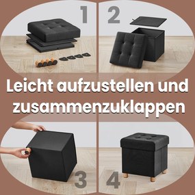 Banco com espaço de arrumação 38 x 38 x 40 cm preto