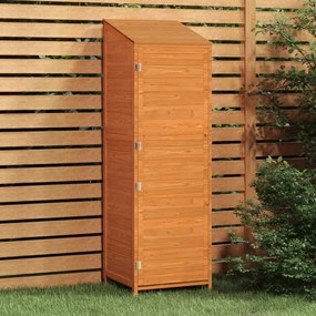 vidaXL Abrigo de jardim 55x52x174,5cm madeira de abeto maciça castanho