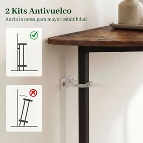 Mesa consola 100 x 29,5 x 80 cm em forma de meia-lua com 2 níveis, prateleira aberta, metal, com base antiderrapante, para entrada, sala de estar, cor