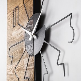 Relógio de Parede Decorativo Mas-029 – Nogueira e Preto – 58 x 3 x 58