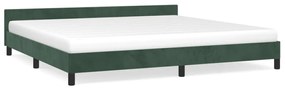 Estrutura de cama c/ cabeceira 200x200 cm veludo verde-escuro