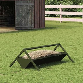 vidaXL Trincheira para Alimentação de Gado Verde Oliva