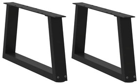vidaXL Pés para mesa de centro em V, 2 peças, preto, 70x(30-31,3) cm, aço
