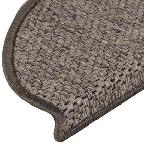 Tapetes escada adesivos aspeto sisal 15 pcs bege/castanho