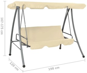 Baloiço de jardim com toldo branco areia