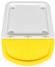 Caixotes do lixo com tampa empilháveis 3 pcs 120 L PP branco