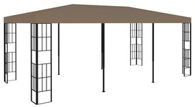 Gazebo 6x3 m cinzento-acastanhado
