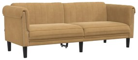 2 pcs conjunto de sofás veludo castanho