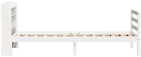 Estrutura de cama c/ cabeceira sem colchão 100x200 cm branco