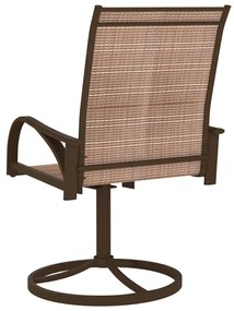 Cadeiras de jardim giratórias 2 pcs textilene e aço castanho
