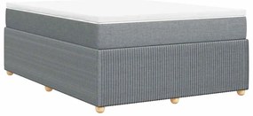 Cama com molas/colchão 160x200 cm tecido cinzento-claro