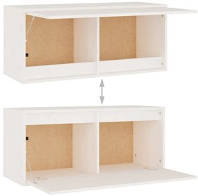 Móveis de TV 5 pcs madeira de pinho maciça branco