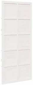 Porta de celeiro Branco 90 x 210 cm Madeira de pinho maciça