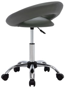 Cadeira de trabalho com rodas couro artificial cor cinzento