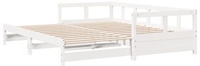Sofá-cama sem colchão 80x200 cm madeira de pinho maciça branco