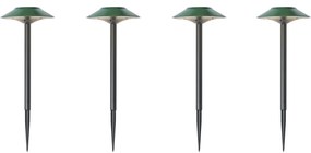 Conjunto de 4 Focos de Espeto Verdes Incl. LED Solares IP44 - Mushroom