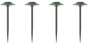 Conjunto de 4 projetores de espigão verdes incluindo LED IP44 Solar - Mushroom Moderno