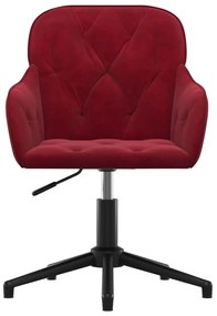 Cadeiras de jantar giratórias 2 pcs veludo vermelho tinto