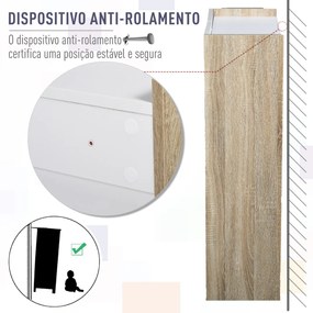 Armário de Armazenamento de 2 Portas Móvel Auxiliar de Casa de Banho Multiuso com 2 Prateleiras para Cozinha Sala de Estar Dormitório 60x25x90cm Acaba