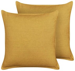 Conjunto de 2 almofadas decorativas amarelas 45 x 45 cm SAGINA Beliani