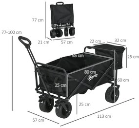 Carrinho de Transporte com Bolsa Térmica Removível Carrinho Dobrável c